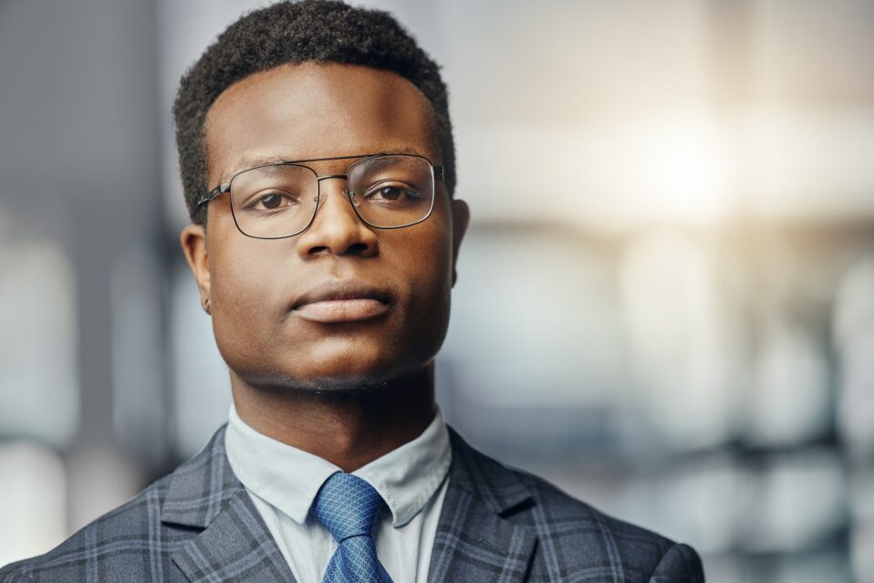 The face of the future of law. Shot of a young male lawyer at work.